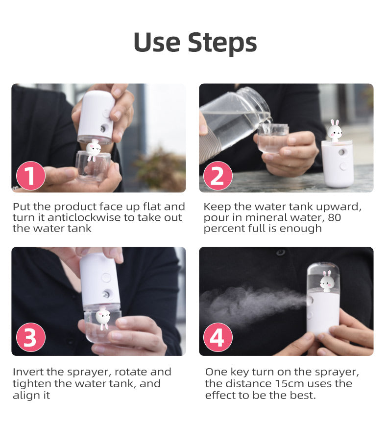 Nano Wasser Spray 30 ml – Tragbarer USB Nano Mist Sprayer für Gesichtspflege